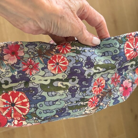 Johnny Was California Women's Canvas Shoulder Tote Bag Boho Floral Bird - Picture 7 of 9